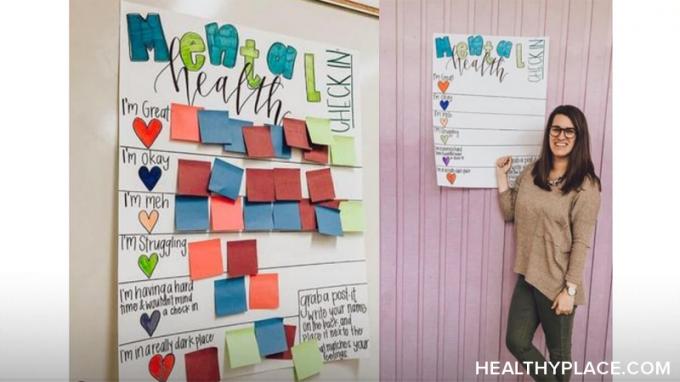 Sınıfta zihinsel sağlık hakkında çocuklara nasıl öğretiyorsunuz? Bir zihinsel sağlık check-in çizelgesi hazırlamak kadar basit. HealthyPlace hakkında daha fazla bilgi edinin.
